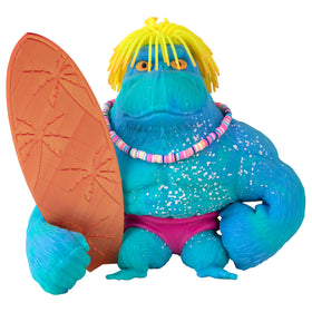 Orb Factory Surfer Dude Funkee Monkee with blue skin and board shorts, desk decor