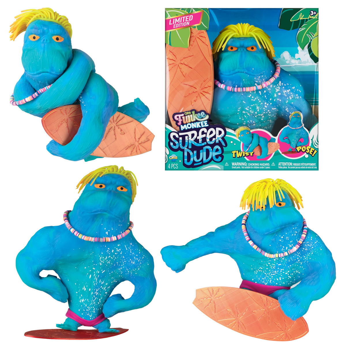 Orb Factory Surfer Dude Funkee Monkee Jumbo ready for squishy play