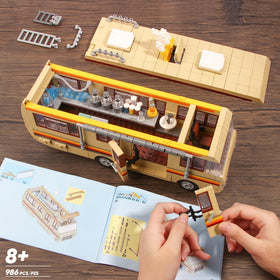 OrbBlaster Rvs chemical storage detail enhances authenticity of the camper interior.