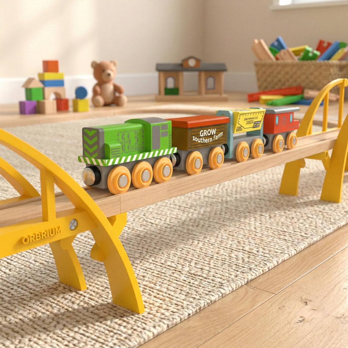 Orbrium hopper car with cover enables freight-focused adventures.