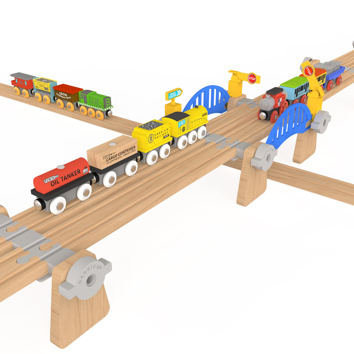 Orbrium train set pairs with Thomas and Brio for expansions.
