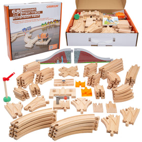 Orbrium arched bridge enhances sturdy play layouts for imaginative wooden railways.