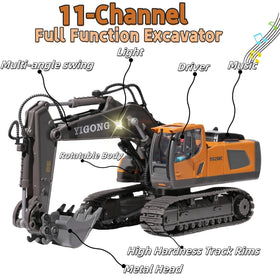 OrgaNatureQueen RC excavator arm in motion for precise operation