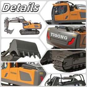 OrgaNatureQueen RC excavator with LED lights for authentic site ambiance