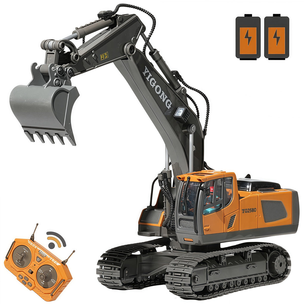 OrgaNatureQueen RC excavator with metal construction for durable play