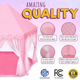 Orian Princess Tent size 55-by-53 inches for roomy play