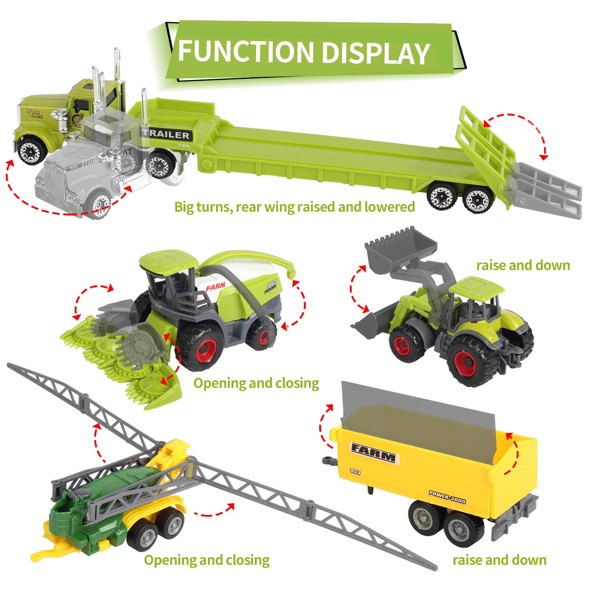 Oriate Kids Farm Toy Loader Tractor versatile 1/64-scale vehicle for varied farm scenarios