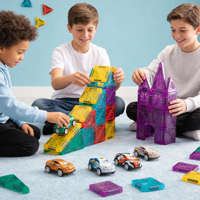 OrientFire tiles feature strong magnets enabling stable 3D and flat builds.
