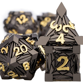 Orifantou crystal shards closeup; detailed engraved faces for clear in-hand readings.