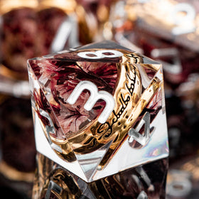 ORIFANTOU pink flower dice evoke thematic flair for fantasy sessions