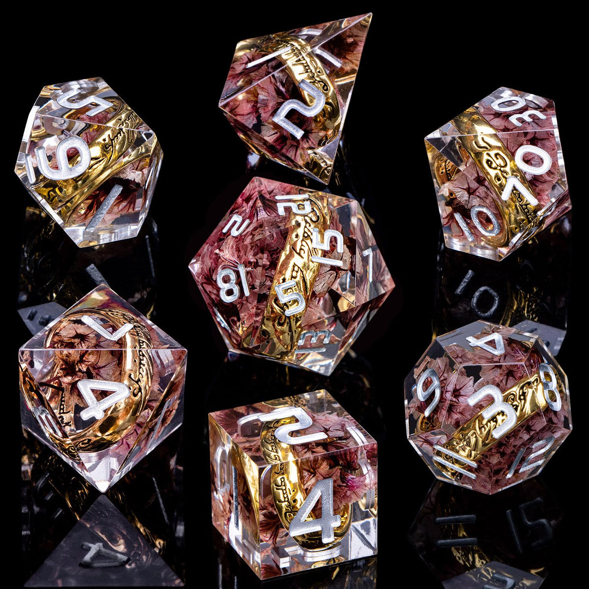 ORIFANTOU sharp-edge resin dice with clear numerals for quick reads