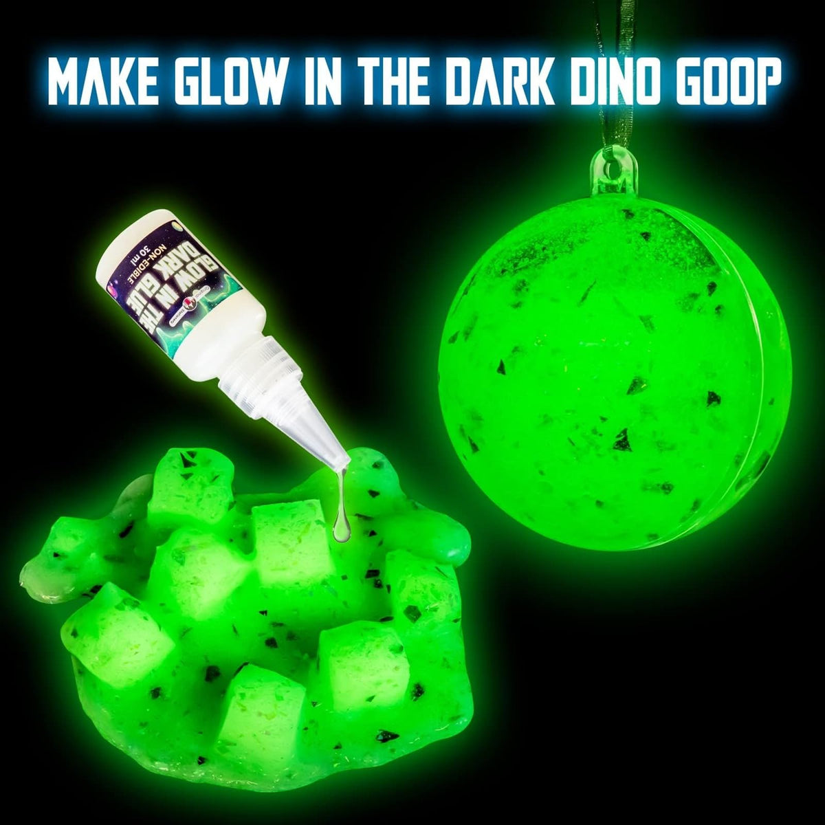 Galaxy slime glows softly under dim lights for magical experiments.