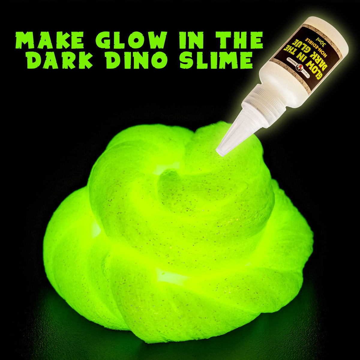 Original Stationery Dinosaur Slime Kit glow-in-the-dark fun enhances imaginative crafting sessions.