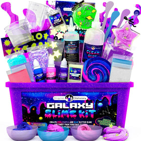 Original Stationery Galaxy Slime Kit cover with cosmic design for curious kids.