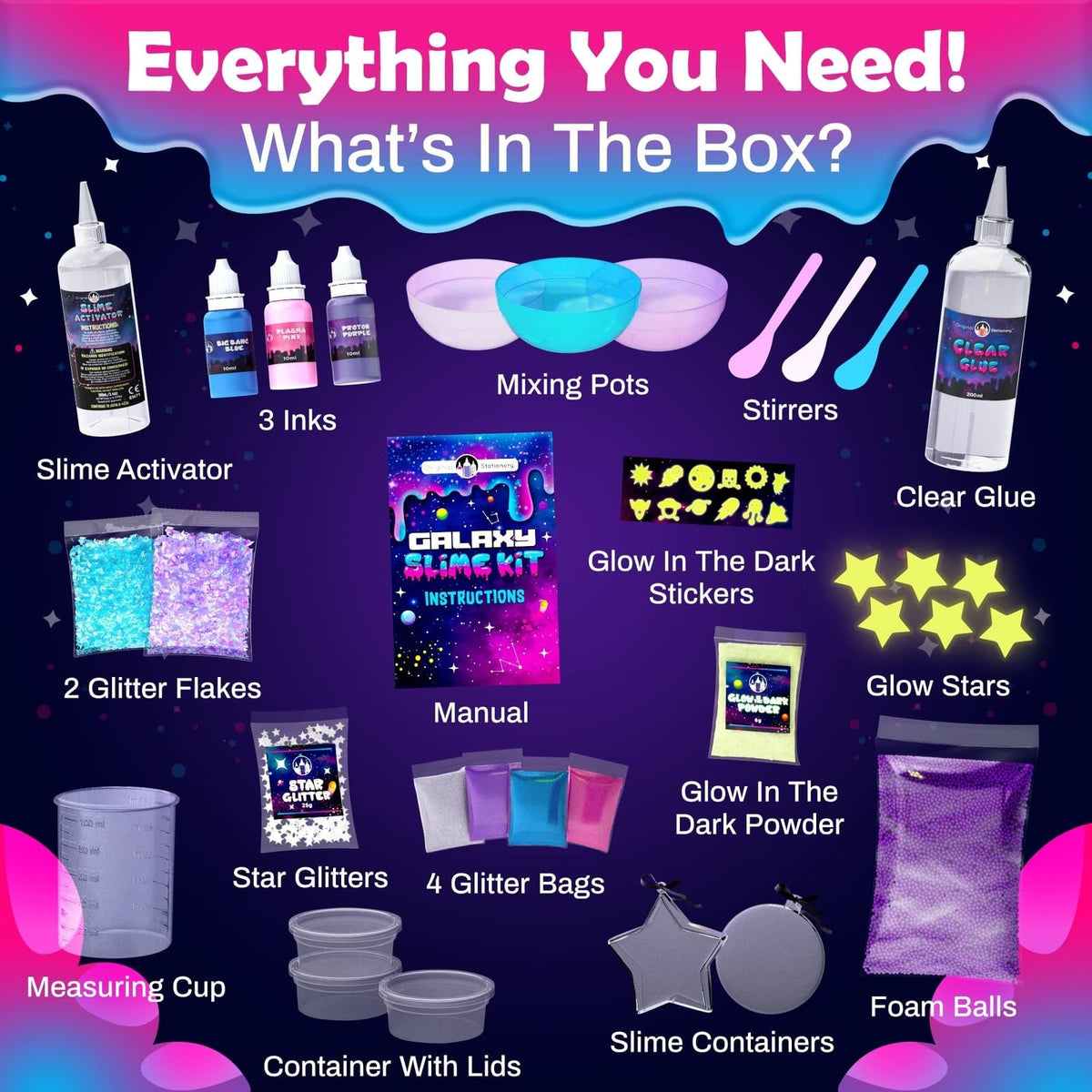 Original Stationery Galaxy Slime Kit imaginative tools inspire creative, hands-on play.