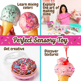 Original Stationery ice cream slime kit donut slime with sprinkles sparks creative themes.