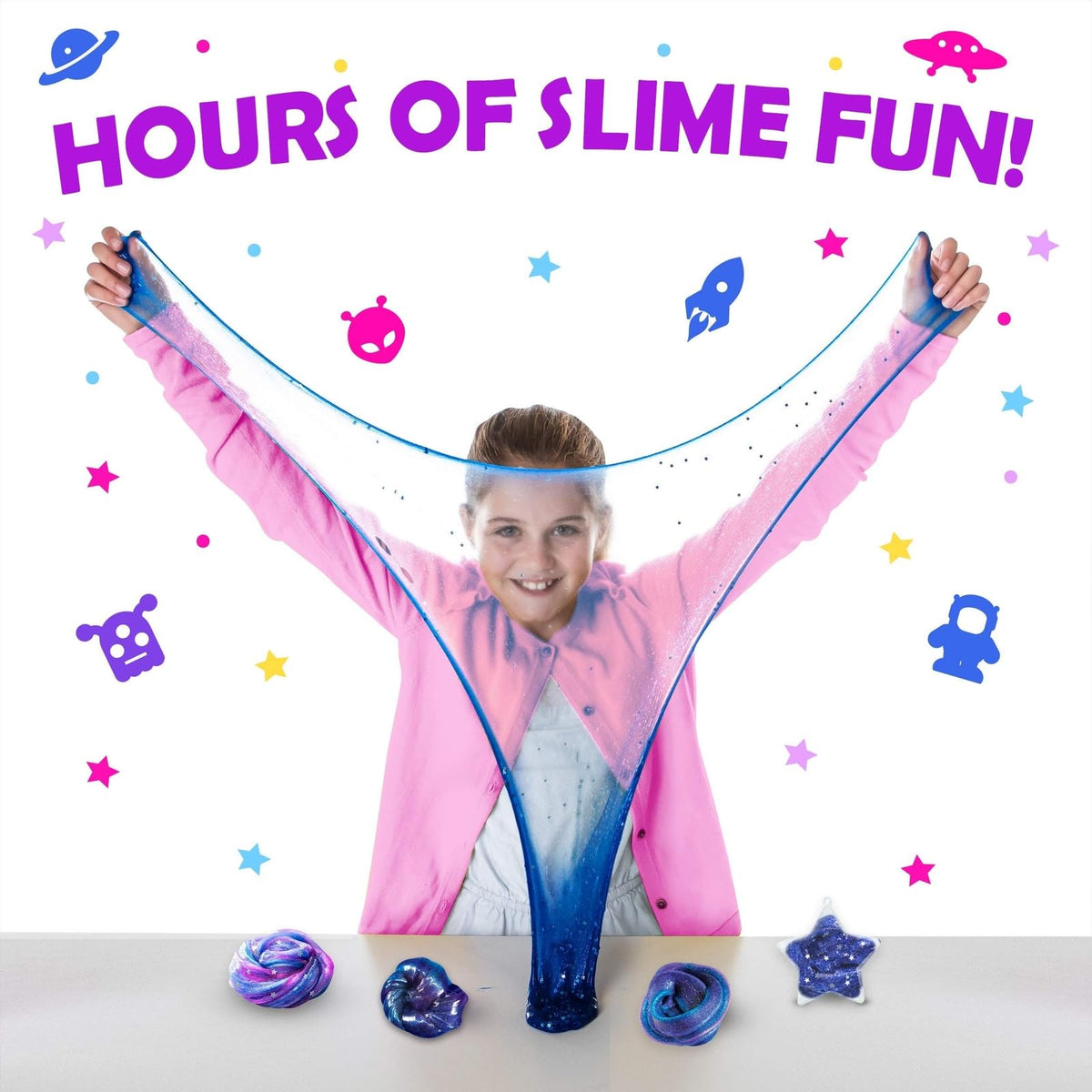 Original Stationery Mini Galaxy Slime Kit kid crafting session inspires color exploration