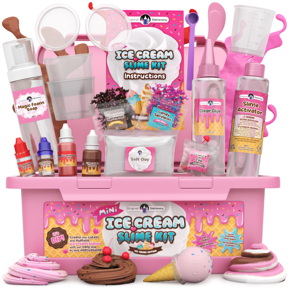 Original Stationery Mini Ice Cream Slime Kit with multicolor colors for creative play and sensory exploration