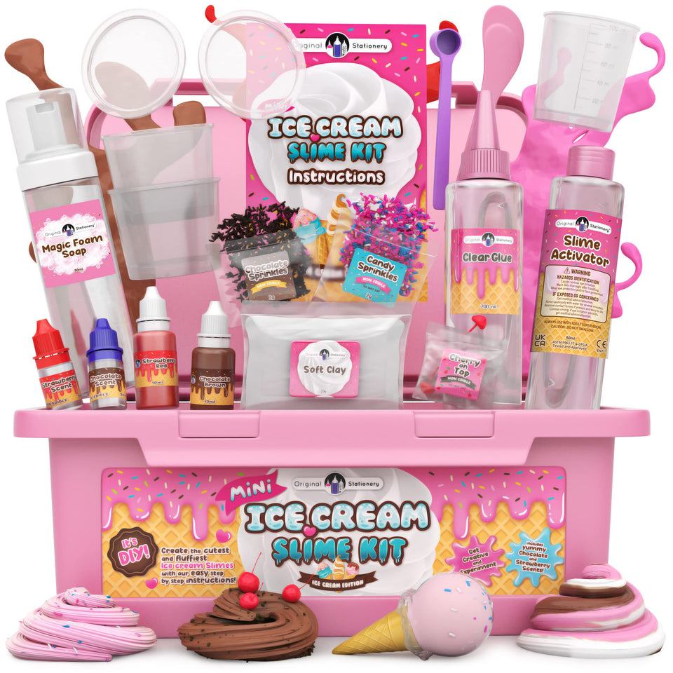 Original Stationery Mini Ice Cream Slime Kit with multicolor colors for creative play and sensory exploration