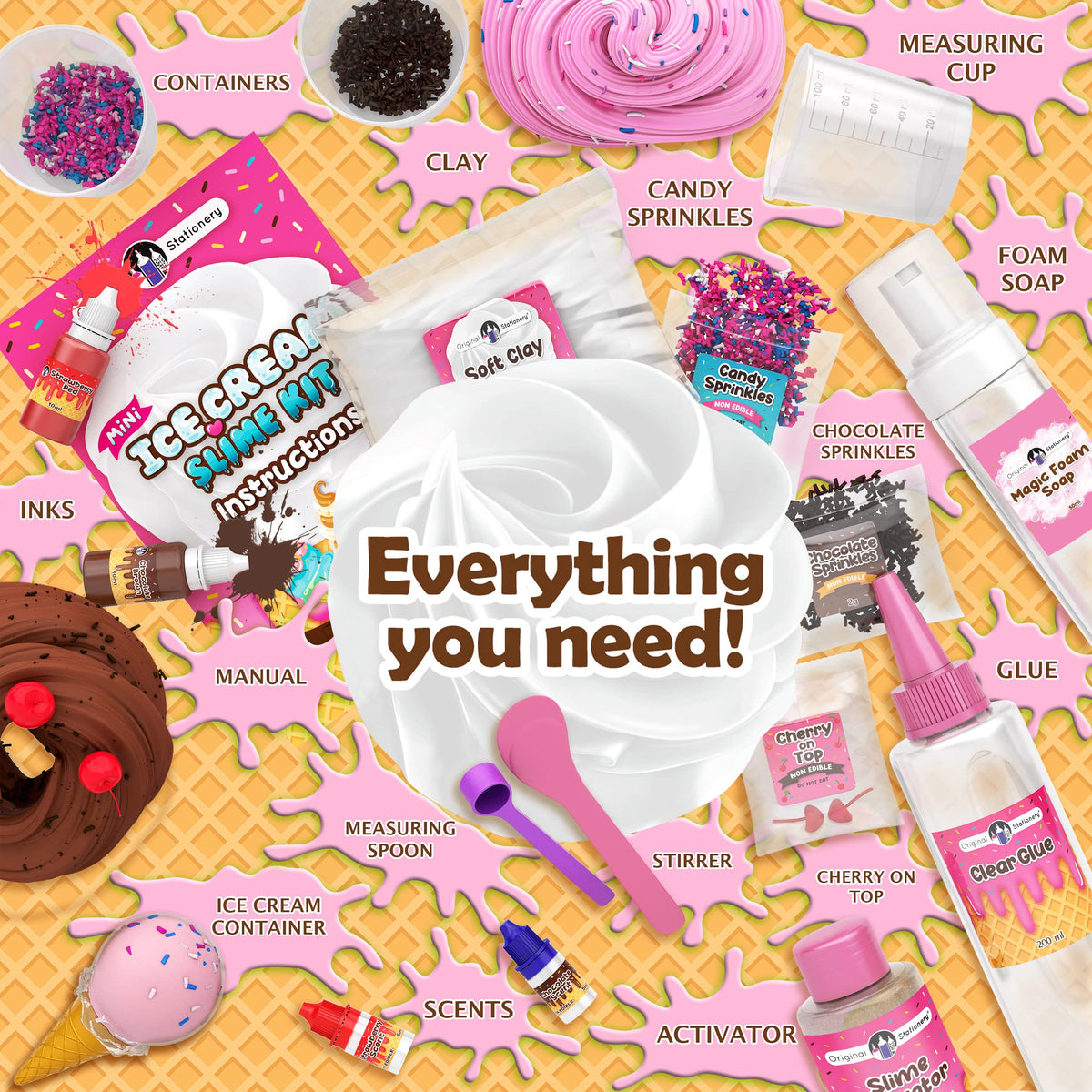 Original Stationery Ice Cream Slime Kit supports playdates and shared crafting