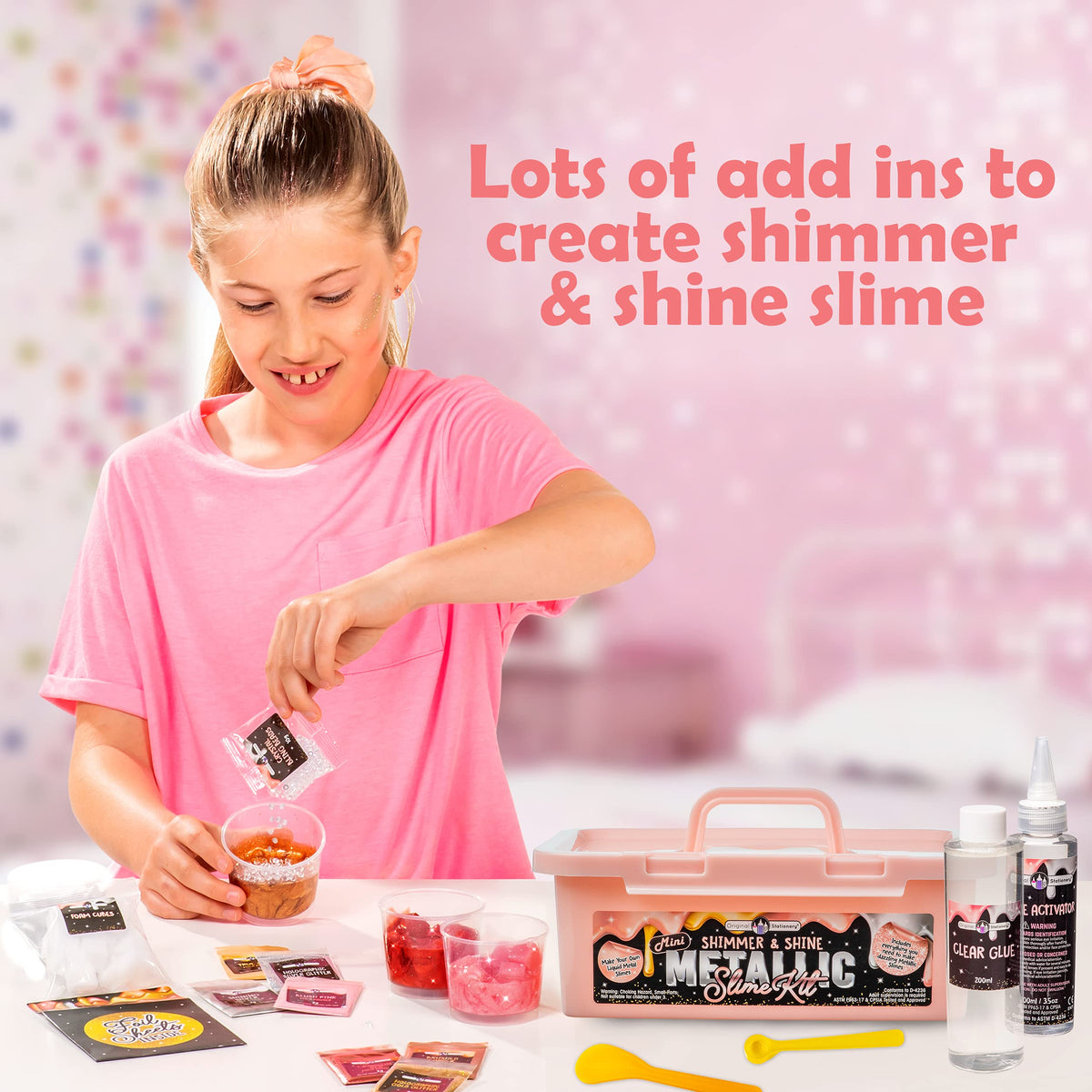 Original Stationery Metallic Shimmer Slime ready to mix and sculpt