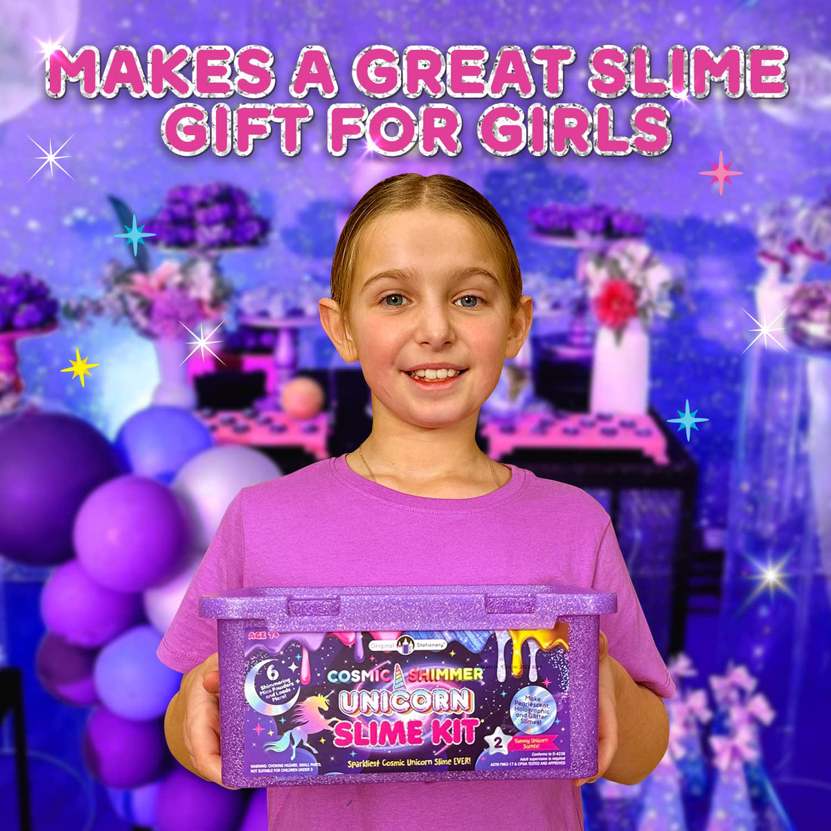 Original Stationery Unicorn Slime Kit gift-ready packaging for birthdays