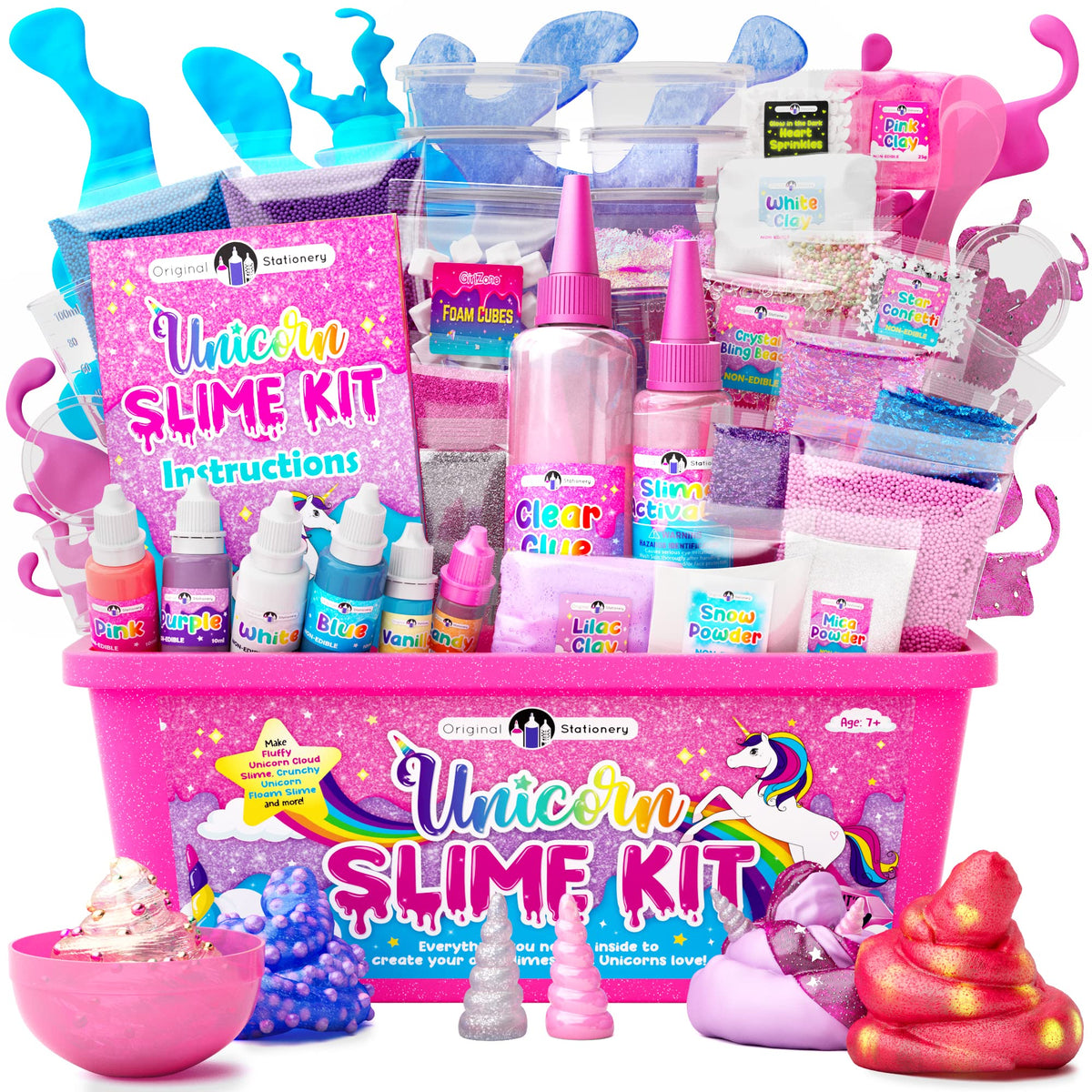 Original Stationery Unicorn Slime Kit cover showcases vibrant colors for imaginative play.