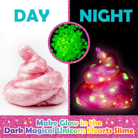 Original Stationery Unicorn Slime Kit glow-in-the-dark glue lights up during evenings for glow parties.