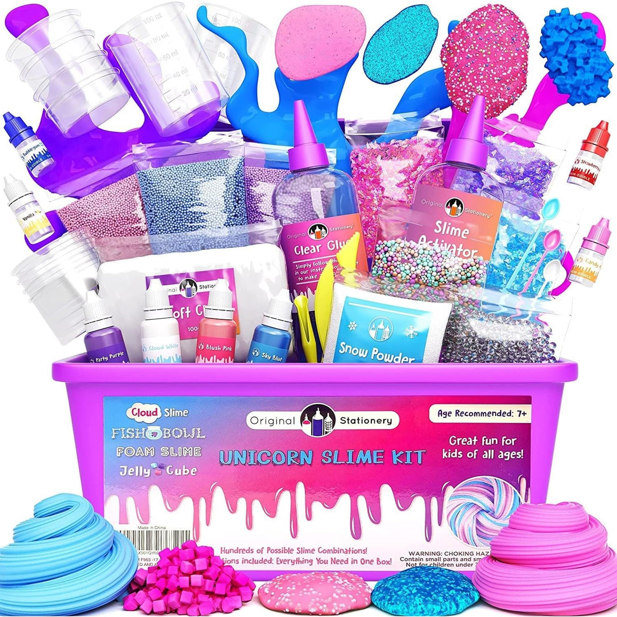 Original Stationery unicorn slime kit glow-in-the-dark for imaginative, after-dark play.