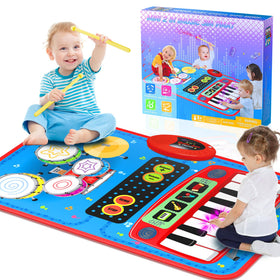 Oripira 2-in-1 musical mat with piano side showing 13 keys for varied sounds