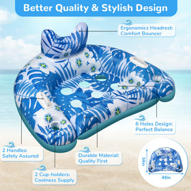 Ornnut upgraded pool chairs with cupholders for convenient seating
