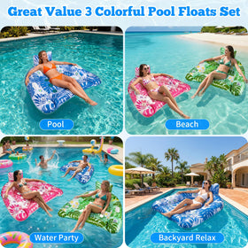Ornnut XL pool floats ergonomic backrest and non-slip handles for stability.