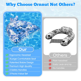 Ornnut XL pool floats with 9-vent cooling stay cool on water.