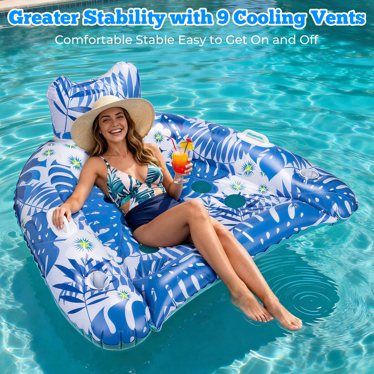 Ornnut XL pool floats with three air chambers for added safety.
