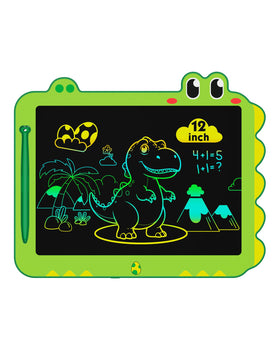 ORSEN 12-inch doodle board with green dinosaur design for mess-free creativity