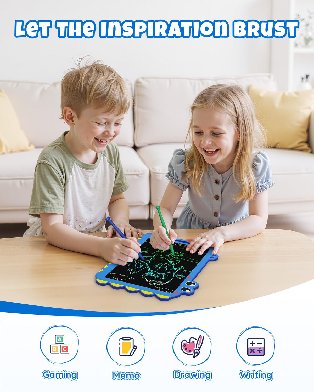 ORSEN kid drawing on doodle board shows easy, mess-free creativity during car journeys.