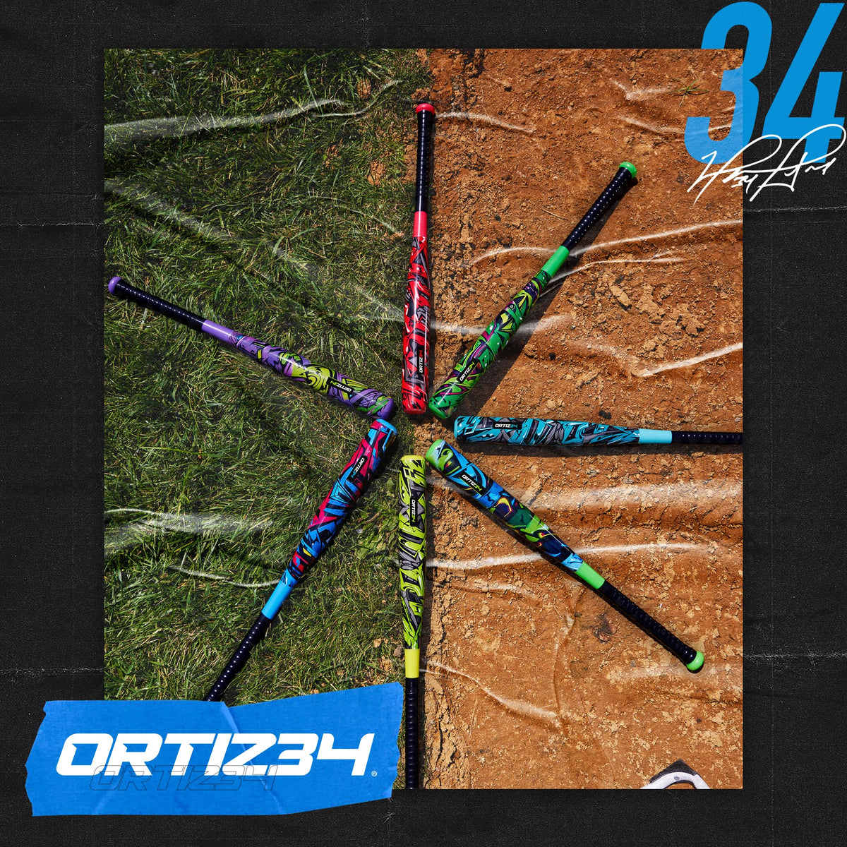 Ortiz34 graffiti design baseball set for energetic backyard games.