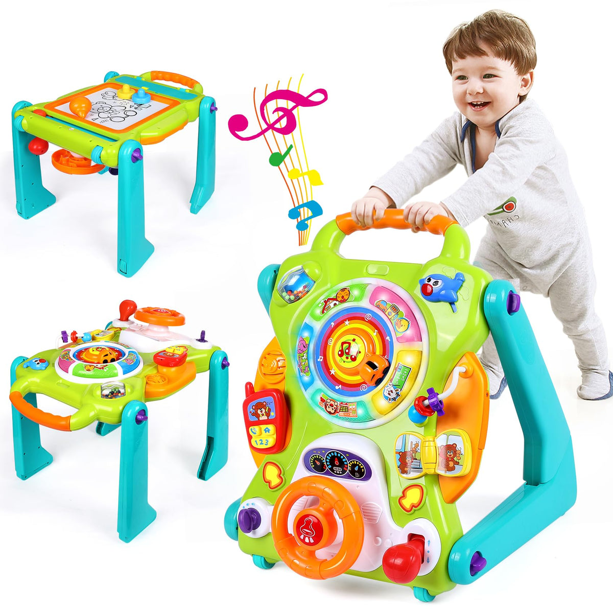 ORWINE 3-in-1 baby walker front view with sturdy handle for early steps