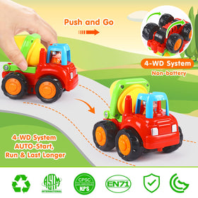 ORWINE Bulldozer push toy with bright colors sparks creative construction play.