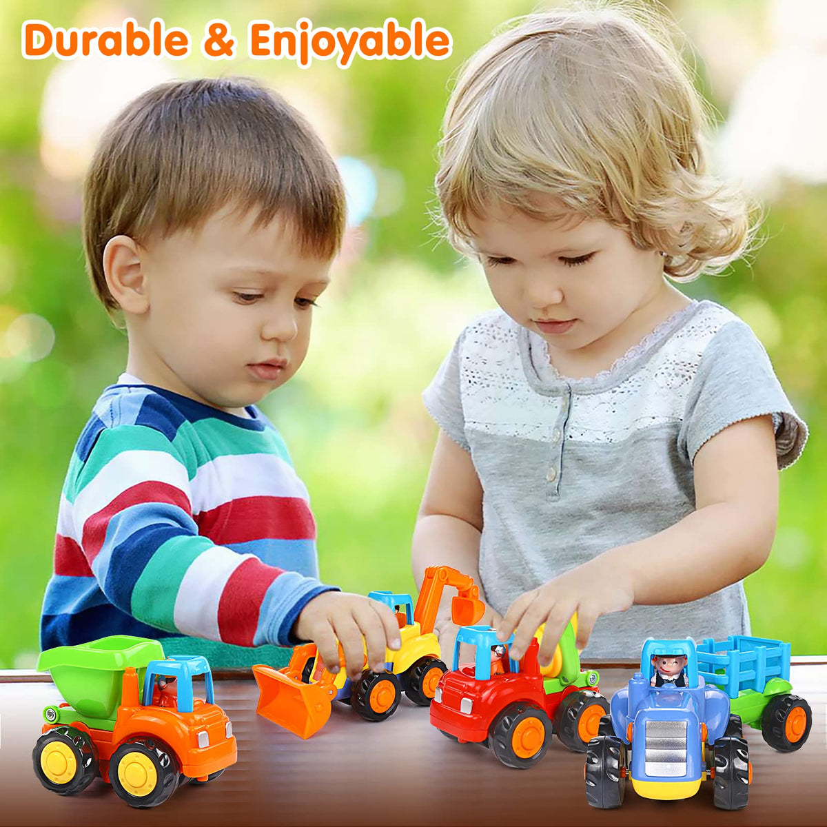 ORWINE Cement mixer push toy enhances fine motor skills through interactive turning parts.
