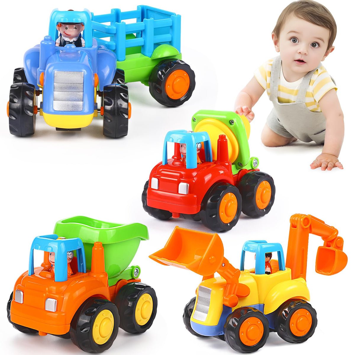 ORWINE Inertia dump truck toy for toddlers offers smooth friction play on any surface.