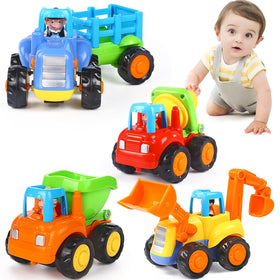 ORWINE Inertia dump truck toy for toddlers offers smooth friction play on any surface.