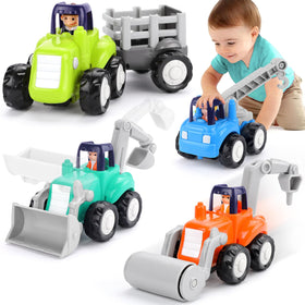 ORWINE Inertia Trucks crane truck aids fine motor play with friction-powered action.