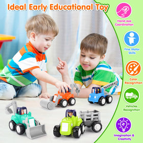 ORWINE Inertia Trucks tractor with wagon fosters cooperative play.