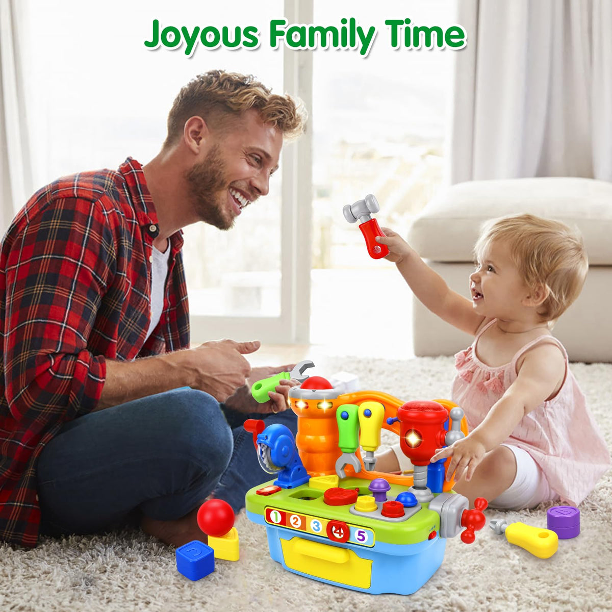 ORWINE toy workbench shape sorter with colorful blocks for shape recognition