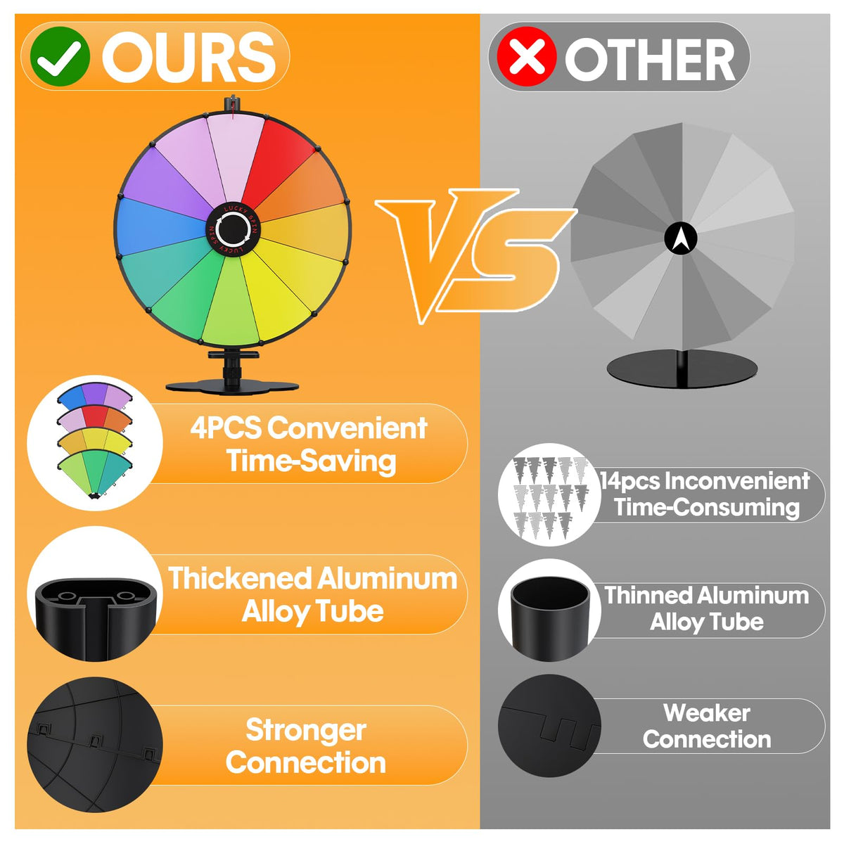 ORWOD prize wheel colorful-slots enhances visibility at events