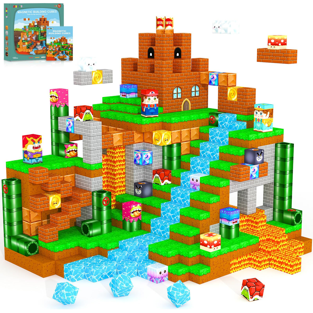 ORZbb magnetic blocks forest castle playset fosters imaginative play and fine motor skills.