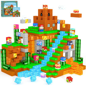 ORZbb magnetic blocks forest castle playset fosters imaginative play and fine motor skills.