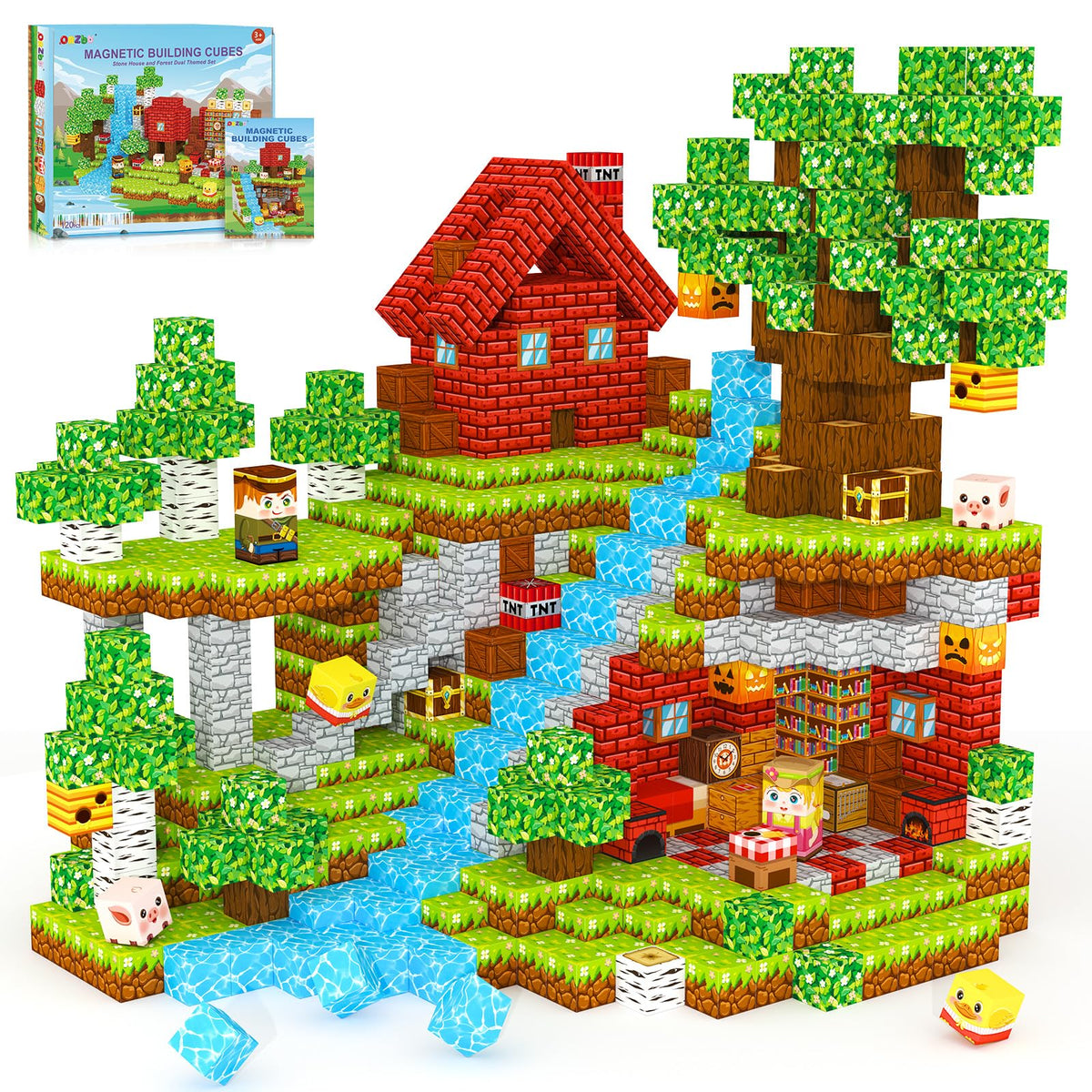 ORZbb magnetic blocks forest scene for imaginative STEM play