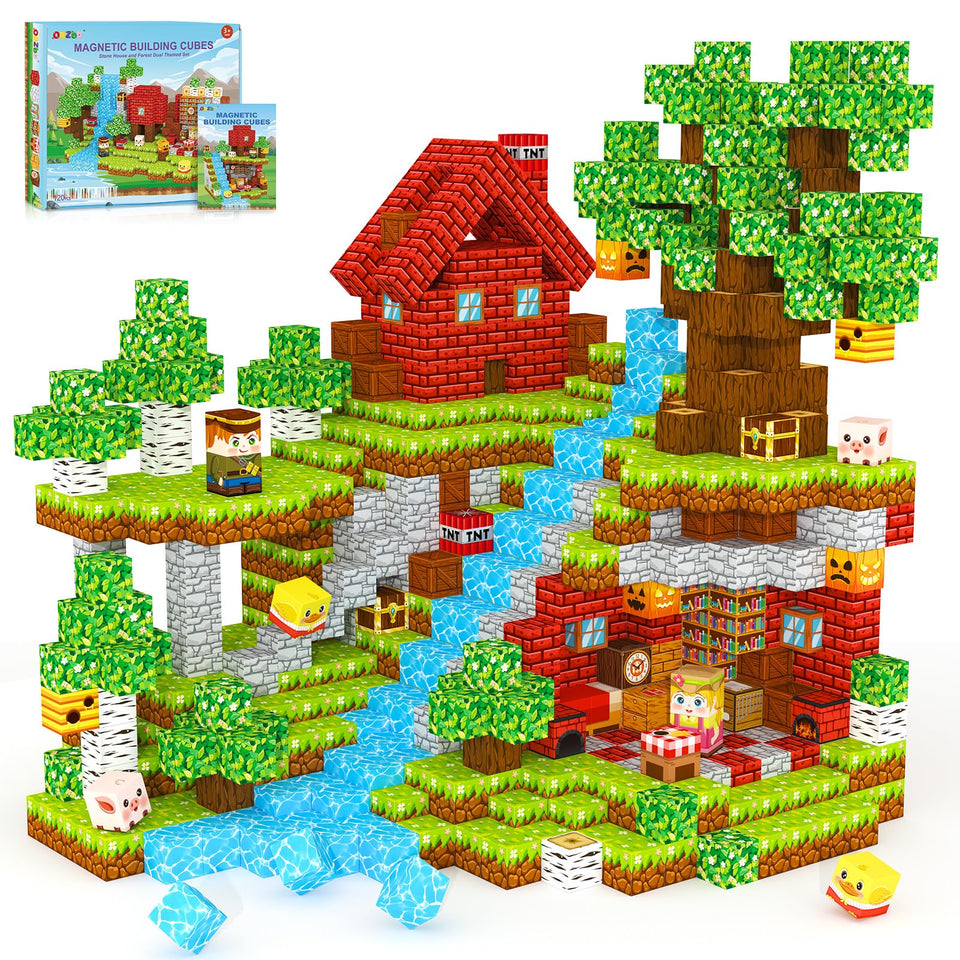 ORZbb magnetic blocks forest scene for imaginative STEM play